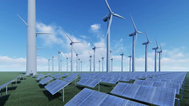 Solarzellen und Windkraftanlagen - Filmmaterial, Video
