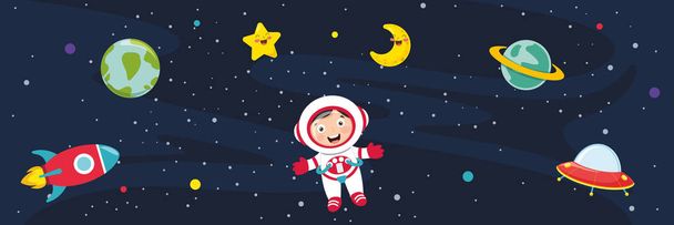 Vector Illustration Of Space Background - Vector, Image