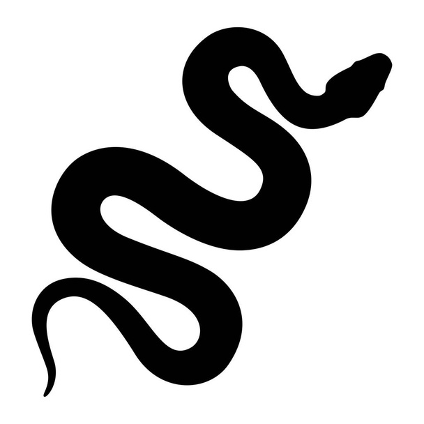 Serpente dalla silhouette nera. Simbolo isolato o icona serpente su sfondo bianco. Segno astratto serpente. Illustrazione vettoriale
 - Vettoriali, immagini