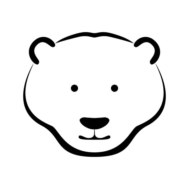Icon white bear head. Flat symbol white bear. Isolated sign on white background. Vector Illustration - Vector, Image