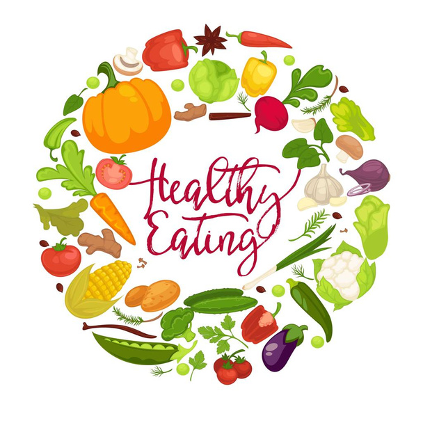 Vegetables healthy food poster - Vektor, Bild