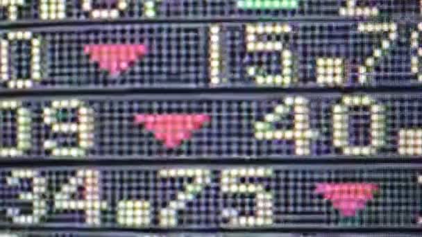 close-up footage of stock exchange electronic board with various numbers - Footage, Video