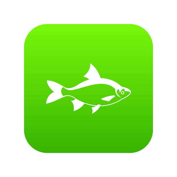 River fish icon digital green - Wektor, obraz