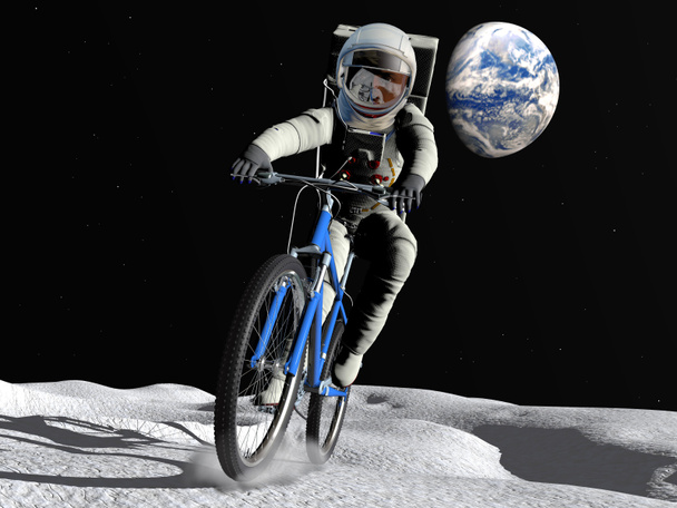 Az űrhajós a kerékpár - Fotó, kép