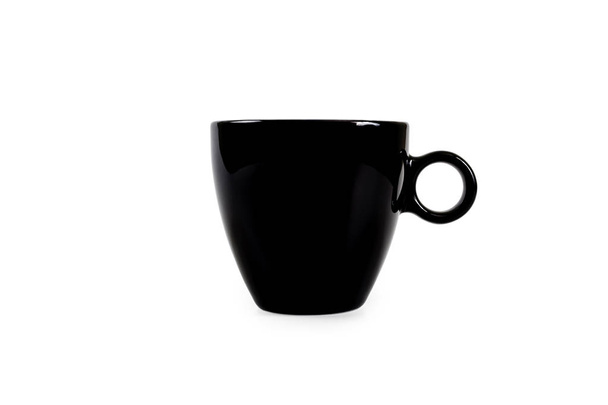 Realistic classic black coffee cup isolated on white - Фото, изображение