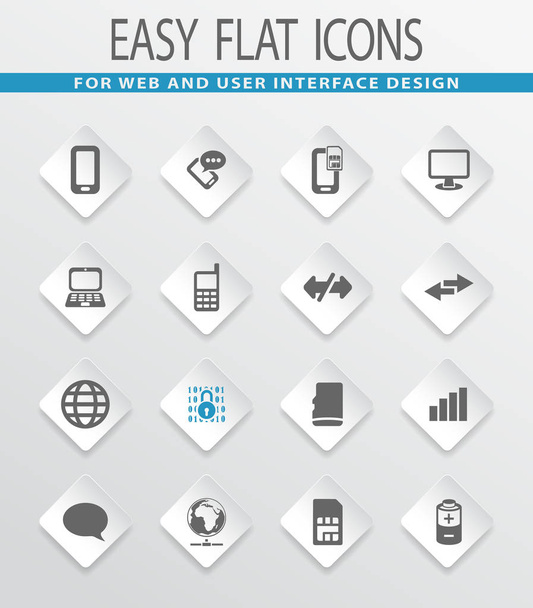 Vektorové ikony mobilního připojení pro návrh uživatelského rozhraní - Vektor, obrázek