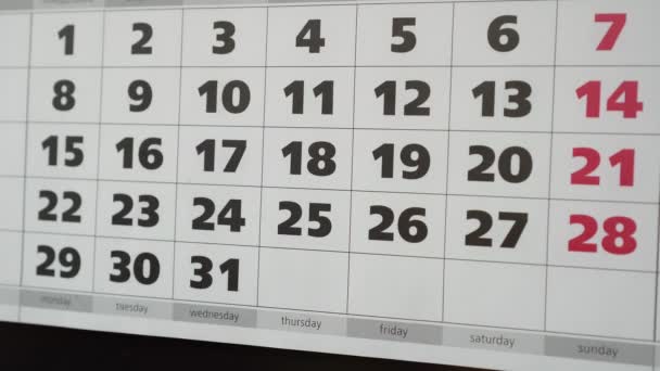 Calendar and the inscription Birthday on a sticker. - Footage, Video