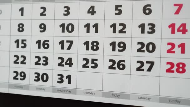 Bürokalender und Besprechungserinnerung. - Filmmaterial, Video