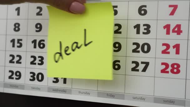 Deal, office calendar and stickers. - Footage, Video