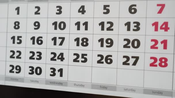 Conferentie, bureau kalender en sticker. - Video