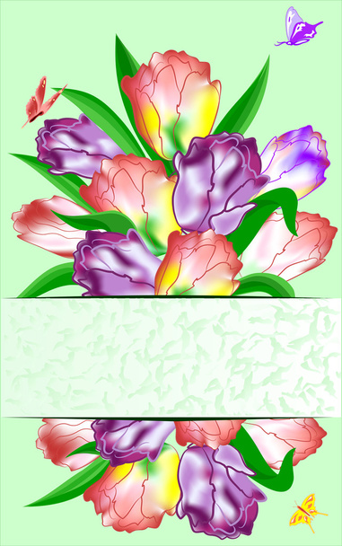Три песни с букетом тюльпанов
 - Вектор,изображение