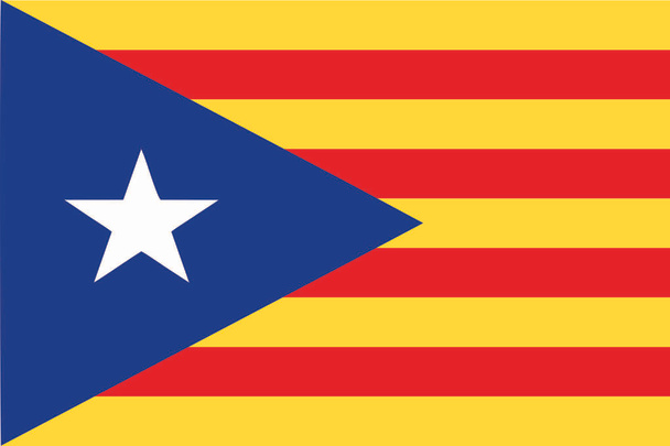 a bandeira nacional catalã da Catalunha conhecida como estrella (que significa estrela em catalão) - ilustração vetorial isolada
 - Vetor, Imagem