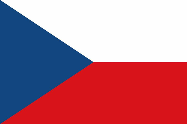 Czech Republic flag and language icon - isolated vector illustration - Vector, Image