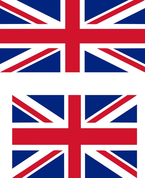 Flag of the UK with official proportions (2:1) and standard international proportions (3:2) useful as language icon - isolated vector illustration - Vector, Image