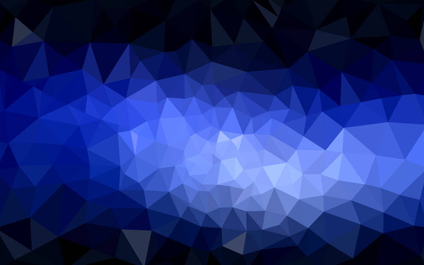 DARK BLUE vector polygonal illustration, which consist of triangles. Triangular design for your business. Creative geometric background in Origami style with gradient - Vector, Image