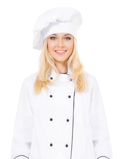 Mujer en sombrero de chef
  - Foto, Imagen