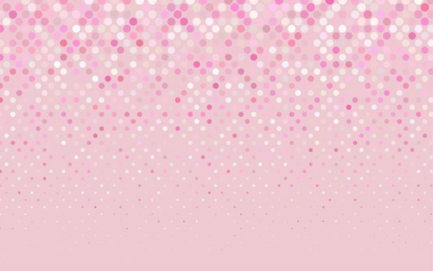 Light Pink vector pattern with colored spheres. Geometric sample of repeating circles on white background in halftone style. - Vector, Image