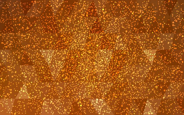 Licht orange Vektor Weihnachten Polygon Hintergrund. Low-Poly-Illustration bestehend aus Dreiecken mit Schneeflocken. Hintergrund der Neujahrsfeier. - Vektor, Bild