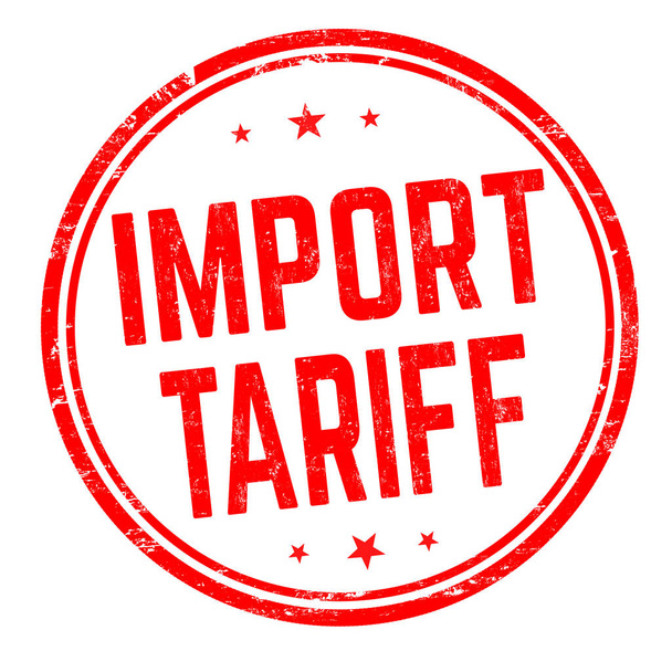 Sinal de tarifa de importação ou carimbo sobre fundo branco, ilustração vetorial
 - Vetor, Imagem