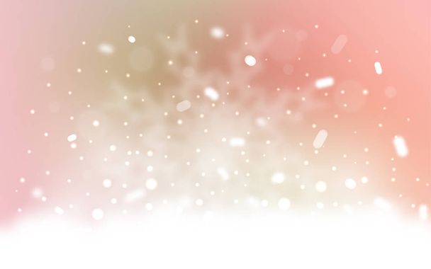 Vector texture with colored snowflakes. Snow on blurred abstract background with gradient. The template can be used as a new year background. - Vector, Image