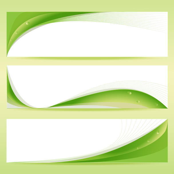 Vector set of green banners. - Vector, Image