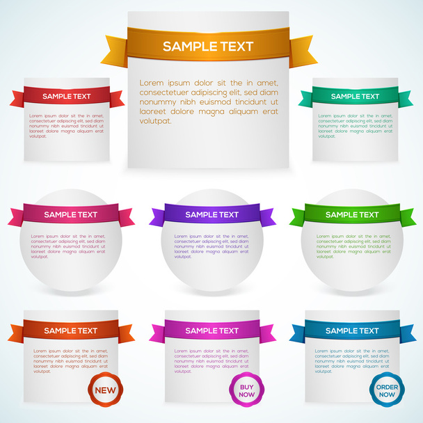 Vector set of banners with ribbon. - Vector, Image