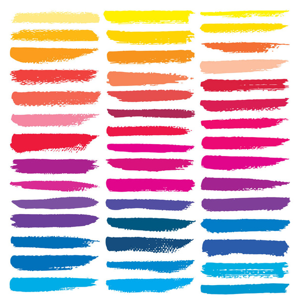 Set of brush stroke, Colorful ink grunge brush strokes. Vector illustration. - Vecteur, image