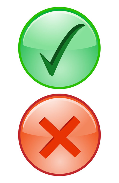 Yes No Tick Cross Right Wrong accept decline Icon - Vector, Image
