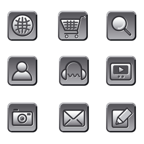 website buttons icon set - Vector, Imagen