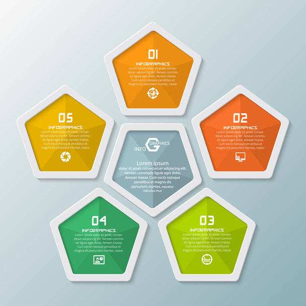 vector abstract 3d paper infographic elements.Business infographics - Vettoriali, immagini