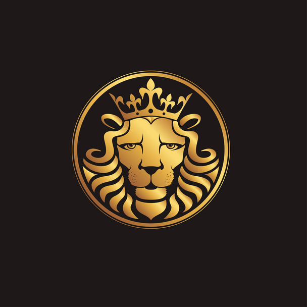 Leijonan logo. Leijonan pää kruunu - vektori kuvitus, tunnus suunnittelu. Universal Companyn symboli. Heraldic palkkio logo kuvake merkki
. - Vektori, kuva