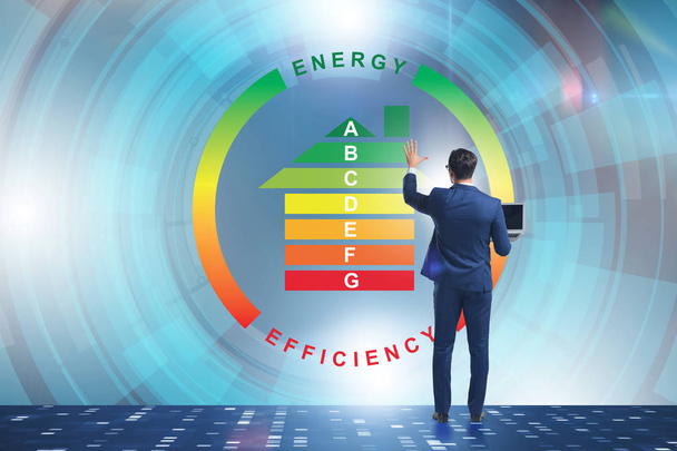 Homme d'affaires dans le concept d'efficacité énergétique - Photo, image