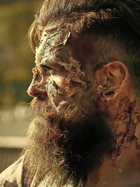 Bearded zombie man - Fotoğraf, Görsel