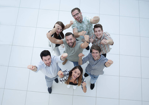 top view. the business team shows its success - Photo, Image