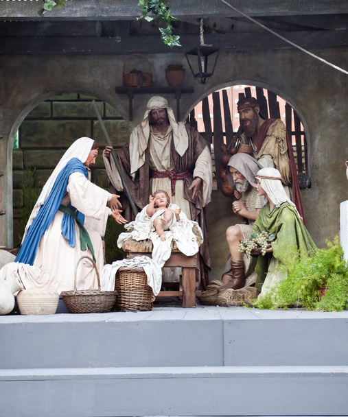 Nativity scene in St. Joseph, the Virgin Mary and the Child God  - Photo, Image