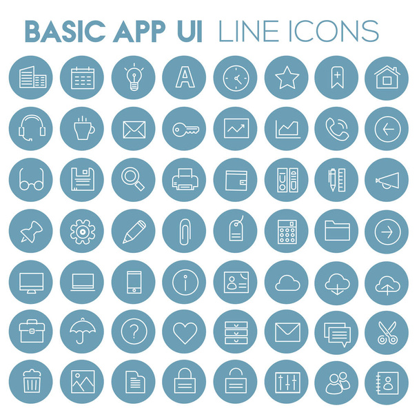 set di icone lineari di base grandi app alla moda UI, UX e Office
  - Vettoriali, immagini