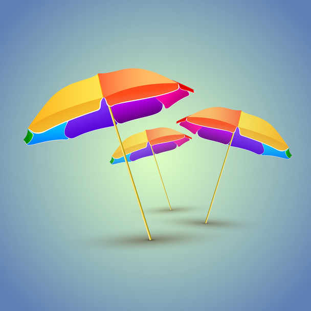 Vector illustration of colorful beach umbrellas - Vector, Image