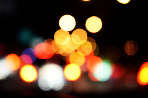 city night light blur bokeh defocused background - 写真・画像