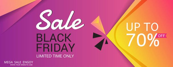 Black Friday sale posters vector. Black friday sale banner, special offer shopping illustration - Vetor, Imagem