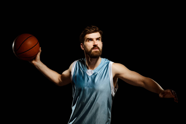 Portrait of basketball player aiming - Photo, Image