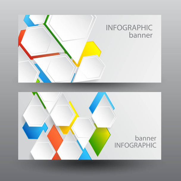Infographic Digital Horizontal Banners - Vector, Imagen