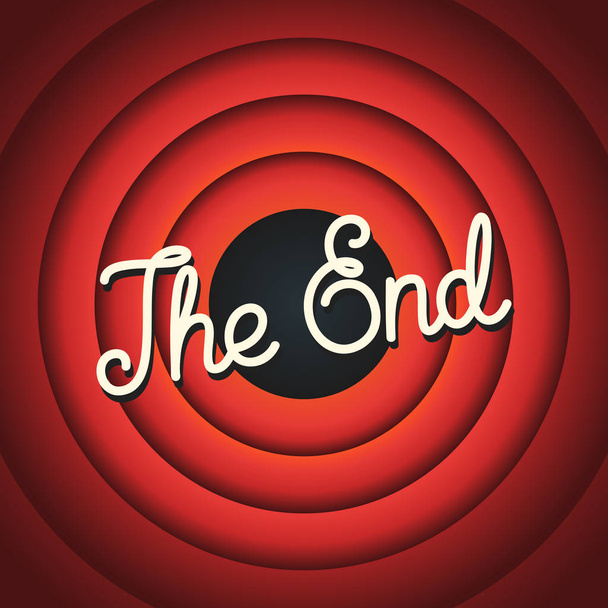 Old Movie ending screen background, the end vector illustration. - Vector, Image