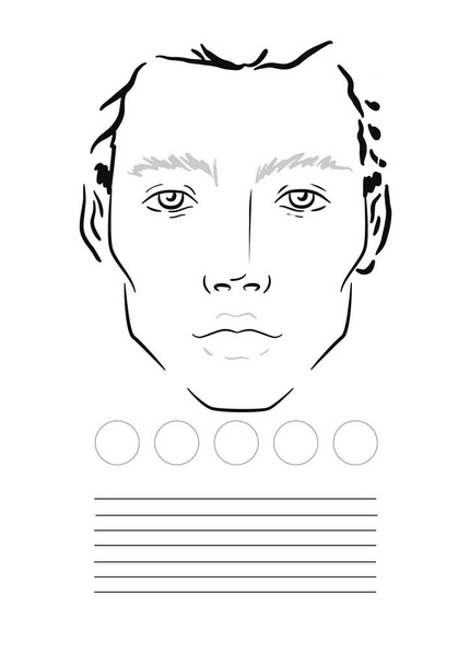 Az ember Face diagram smink művész üres. Sablon. Vektoros illusztráció. - Vektor, kép