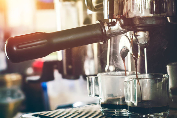 Coffee Machine Pouring Espresso Coffee - Zdjęcie, obraz