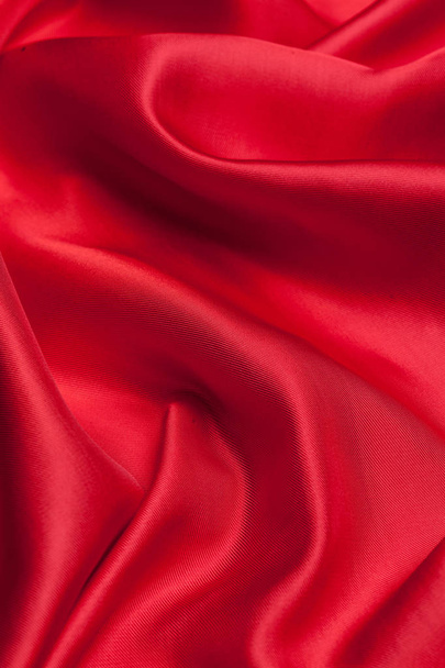 Red cloth waves background texture - Foto, imagen