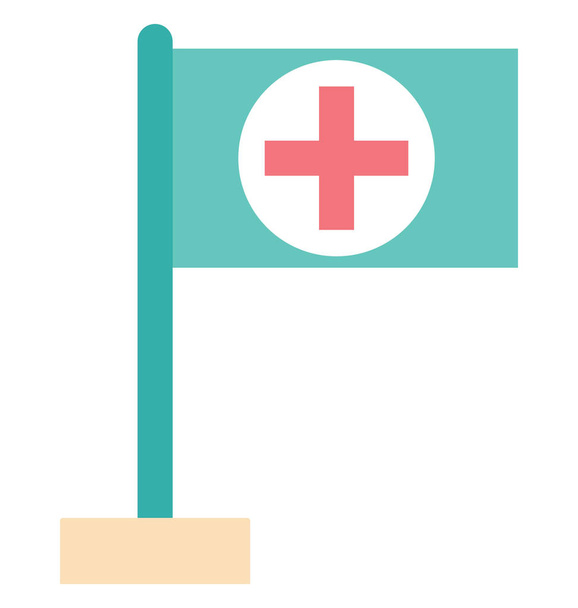 Hastane bayrak, hastane sembolü, kolayca değiştirilebilir veya düzenlediğiniz izole vektör simgesi - Vektör, Görsel