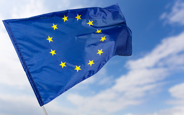 european flag on background,close up - Foto, afbeelding