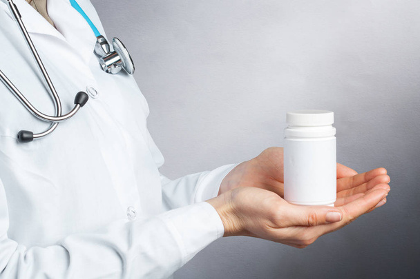 close up of Doctor holding pills - Photo, image