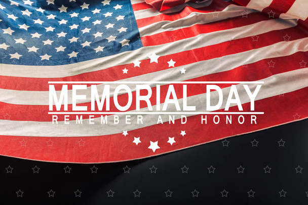  Composite image of Memorial Day, holiday concapt with american flag  - Фото, изображение