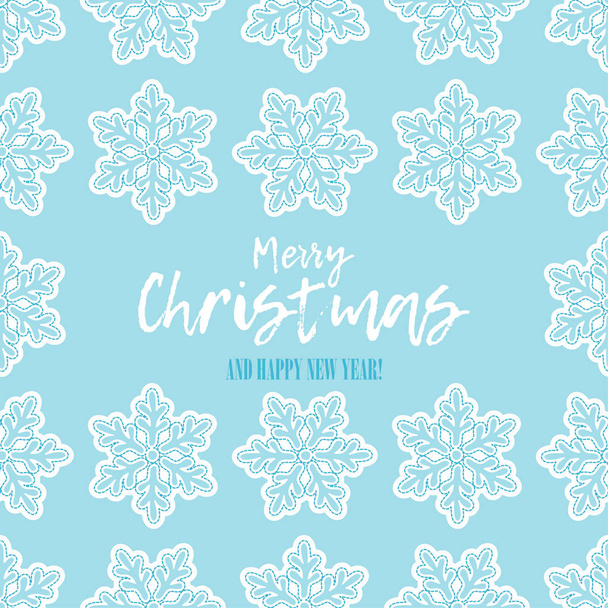 Seamless vector background with decorative snowflakes. Merry Christmas and Happy New Year! Winter pattern. Can be used for wallpaper, textile, invitation card, wrapping, web page background. - Vector, Image